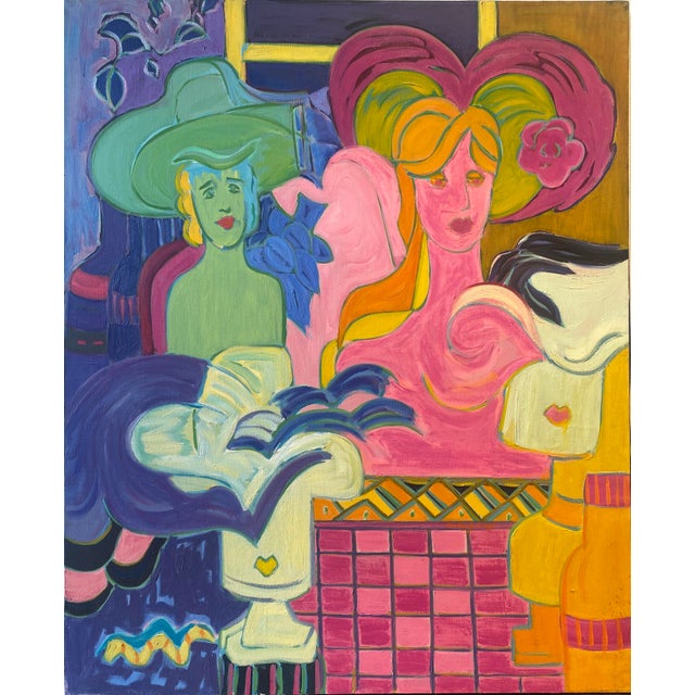 Vintage 1970s Prop Closet Still Life Oil Painting by Molly Schiff For Sale