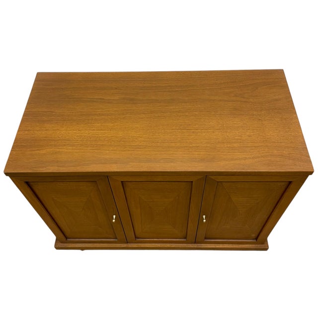 Mid-Century Modern Vintage Mid-Century American of Martinsville Walnut Storage Cabinet Chest For Sale - Image 3 of 8