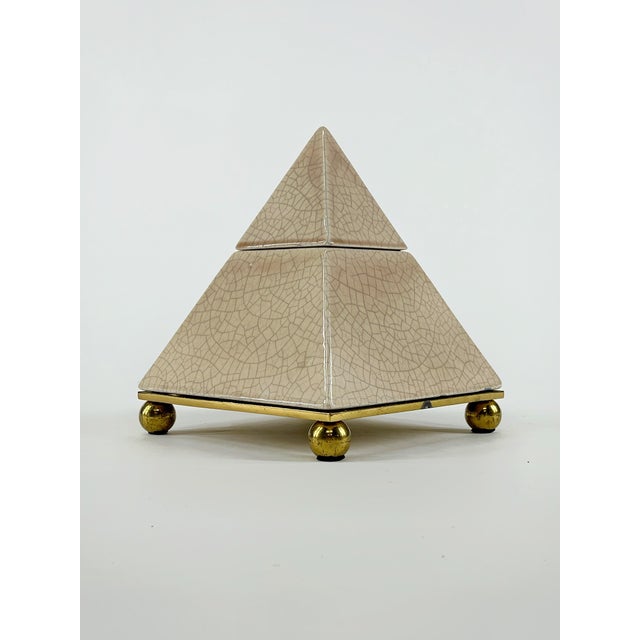 Vintage Postmodern Ceramic Pyramid Box For Sale - Image 12 of 12