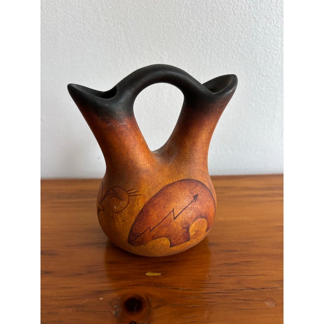 1960s 1960s Southwestern Wedding Vase With Bear Motif For Sale - Image 5 of 8