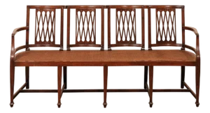 Early 19th C. Italian 4 Chair-Back Bench