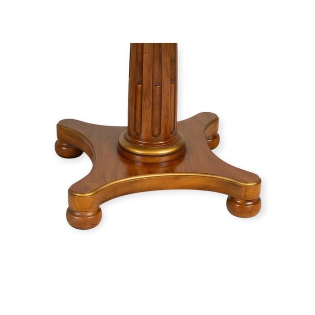 1980s Pair of Vintage Henredon Neoclassical Column Pedestal Side Tables For Sale - Image 5 of 15