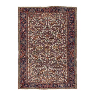 Antique Persian Heriz Rug - 07'02 X 10'01 For Sale