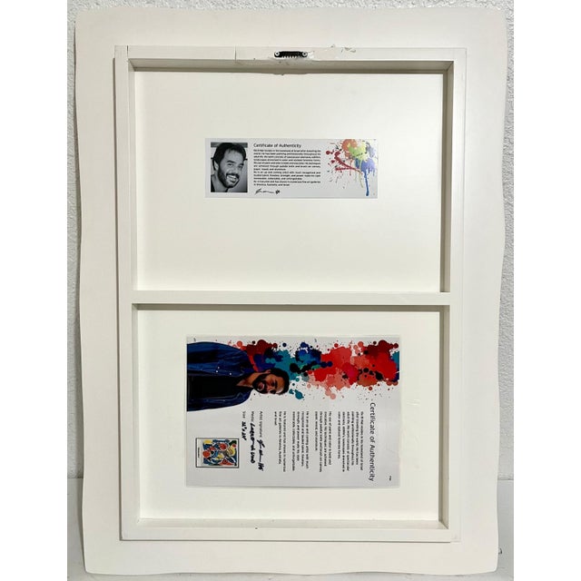 Wood Oz El Hai 1, Original Oz El Hai Israeli Pop Art Vibrant Lacquer Enamel Painting Colorful Love, c. 20th century For Sale - Image 7 of 9