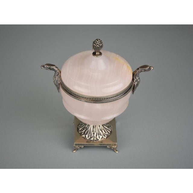 Metal Antique French Silver Onyx Sugar Bowl, 1920s For Sale - Image 7 of 11