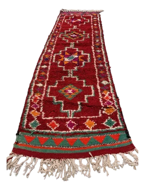 Vintage Turkish Handmade Runner Rug in Wool