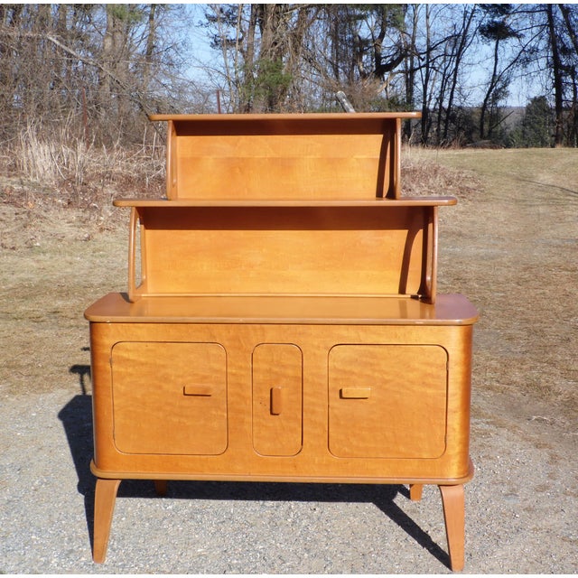 Vintage Mid Century Modern Thaden Jordan Birch Bentwood Sideboard Hutch Credenza Chairish
