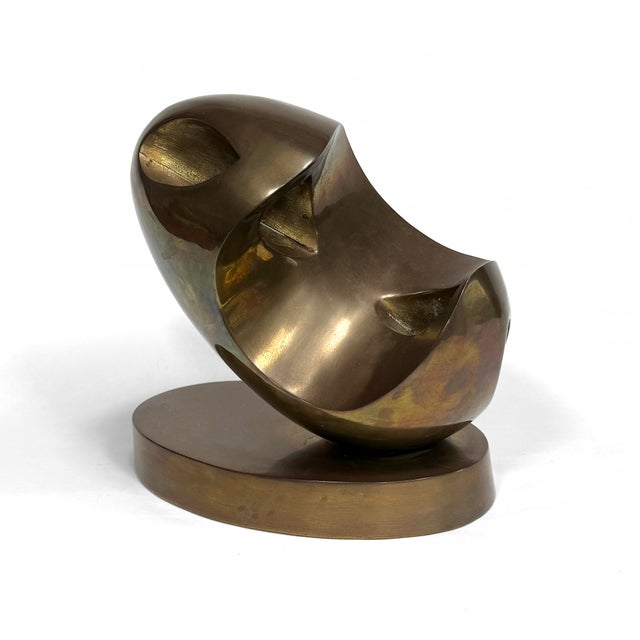A terrific piece with echos of Jean Arp and Barbara Hepworth, this sculpture attributed to Kirill Bergart is an elliptical...