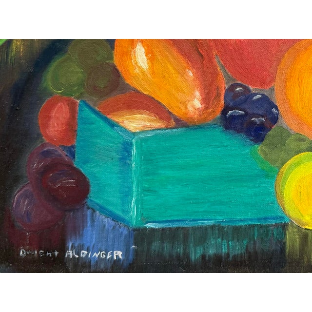 Mid-Century Original Fruit Still Life Oil Painting For Sale - Image 4 of 8