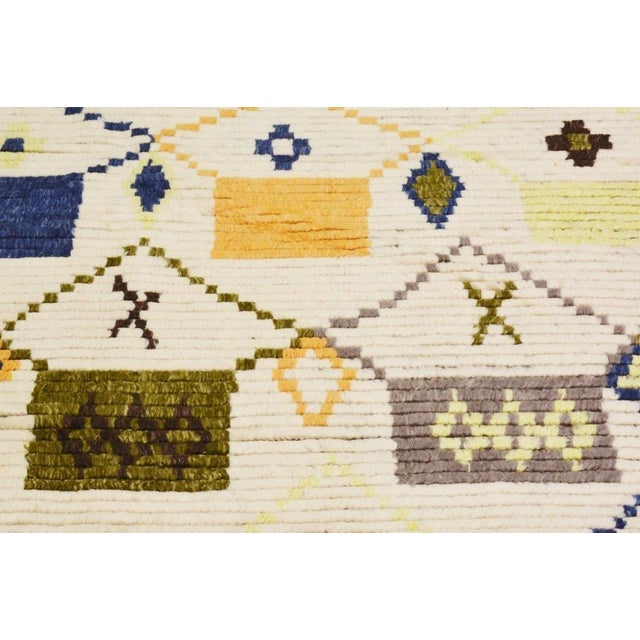 2010s Moroccan Modern Hand Knotted Wool Rug, 4'x6' For Sale - Image 5 of 6
