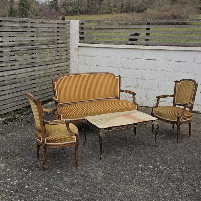 Antique Green Velvet Sofa, 1800s For Sale - Image 11 of 18