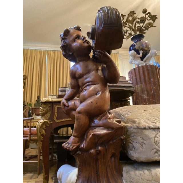 19th Century Venetian Baroque 19th Century Walnut Carved Bench For Sale - Image 5 of 10