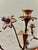 Vintage Italian or French Style Solid Brass Five-Light Floral Tole Candelabra With Original Gilt Finish For Sale - Image 9 of 14