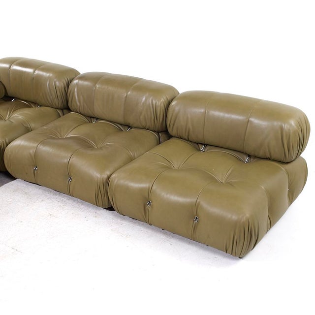 Green Mario Bellini for B&b Italia Camaleonda Mid Century Leather Sectional Sofa For Sale - Image 8 of 10