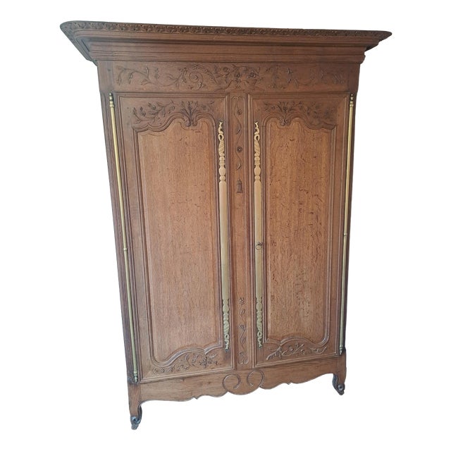 Normandy Oak Marriage Armoire, 1860 For Sale