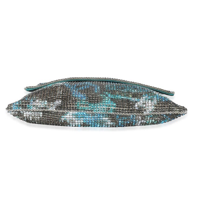 1950s Silver Blue Graffiti CC Chainmail Flap Bag For Sale - Image 5 of 9