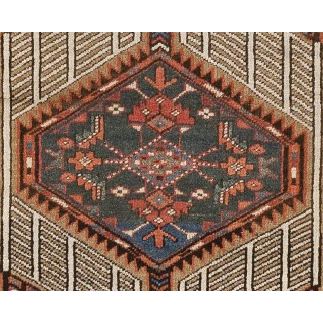 Antique Hand-knotted Persian Meshkin Runner Rug 3’1” x 6’8” NLR203 Origin: Persia Design: Geometric Material: Wool Primary...