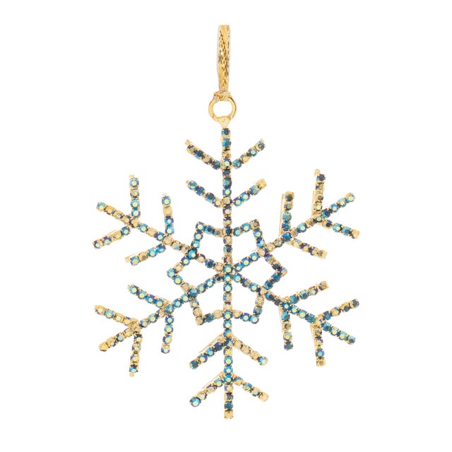 2020s Jeweled Metal Snowflake Ornament (Set of 12) For Sale - Image 5 of 6