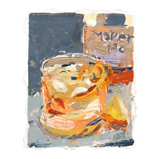 Fruit for Dinner - Original Abstract Cocktail Still Life Acrylic and Pencil Drawing For Sale