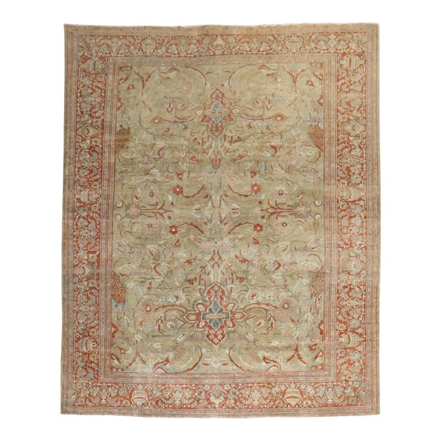 Antique Zabihi Collection Persian Sarouk Ferahan Rug - 8'8" x 11'7" For Sale