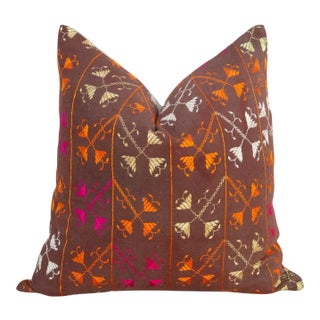 Myra Antique Indian Folk Pillow For Sale