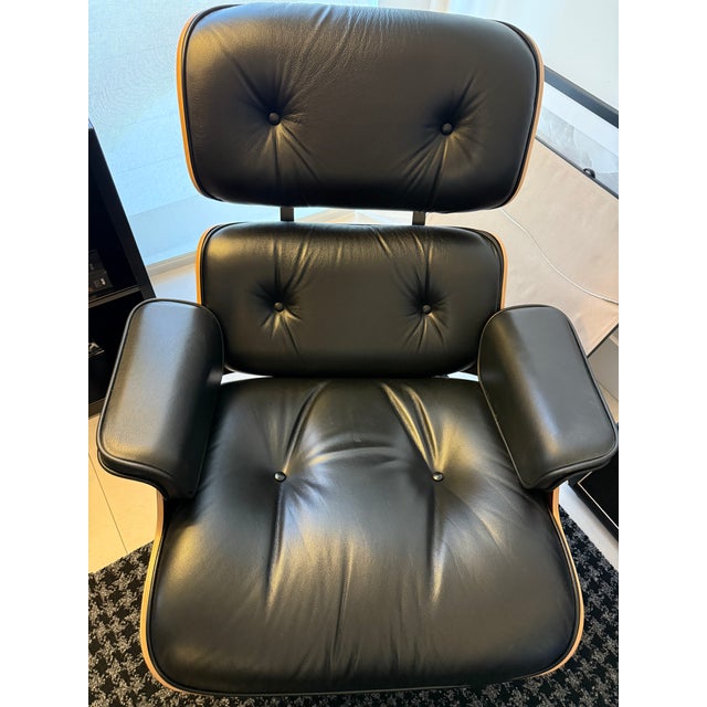 Wood Herman Miller Eames Lounge Chair and Ottoman - Tall For Sale - Image 7 of 11