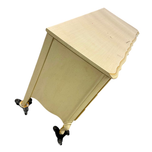 French Provincial style dresser features solid wood construction with carved floral details and elegant hardware four...