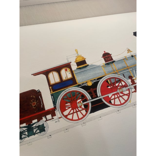 Halsey Reproduction Vintage Train Illustration Prints Set of 4 For Sale - Image 11 of 17