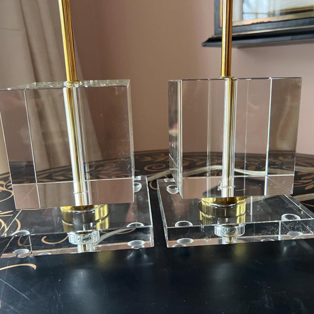2000 - 2009 Beautiful pair of vintage glass accent lamps by Victoria Hagan // Perfect Pieces // table lamps // boudoir // desk lamps // nursery decor For Sale - Image 5 of 10