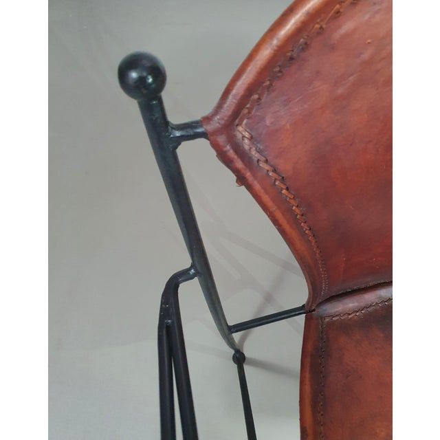 Chair in Leather and Wrought Iron For Sale - Image 10 of 18