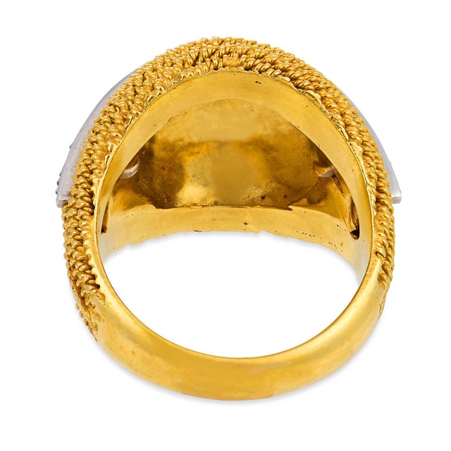 Vintage Diamond 18k Yellow Gold Dome Ring, Size 6 For Sale In Los Angeles - Image 6 of 7
