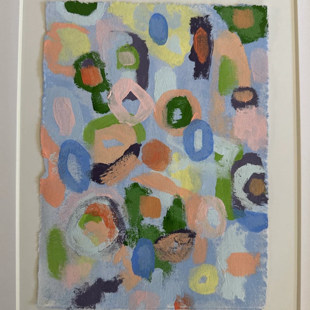 Original Set of Three Abstract Paintings Matted and Framed For Sale In Fayetteville, AR - Image 6 of 7