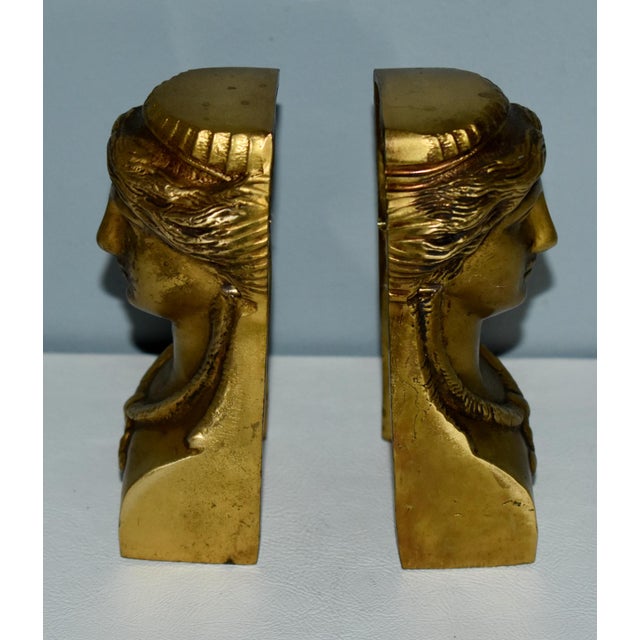 Metal Antique French Empire Brass Ormolu Mounts of Female Figures For Sale - Image 7 of 11