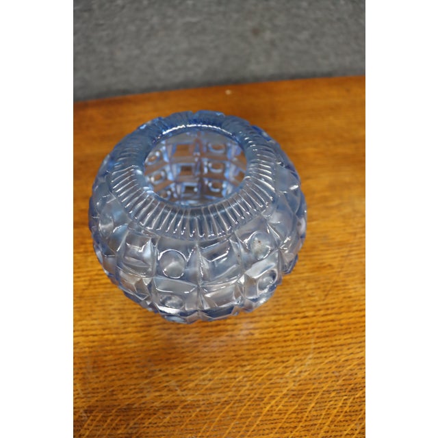 Czech Libochovice Blue Glass Ball Vase For Sale In Philadelphia - Image 6 of 8