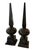 this is an architectural pair of vintage cast iron finials featuring a striking obelisk or spire design. Each piece is...