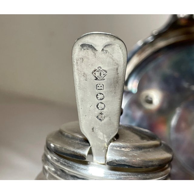 Antique 1800's Ornate Cut Crystal Silver Plate Figural Cruet Condiment Set Caddy For Sale - Image 12 of 16