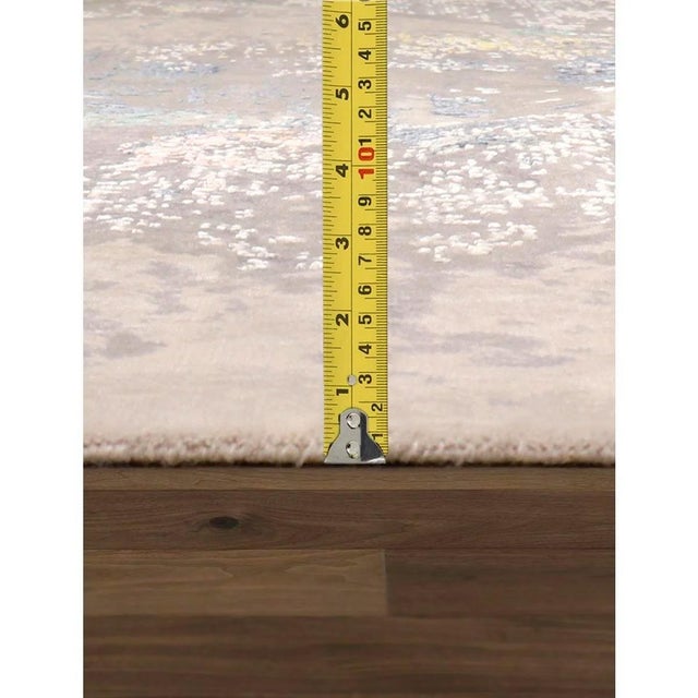 2020s Pasargad Home Modern Beige Silk & Wool Area Rug- 8'11'' X 12' 3'' For Sale - Image 5 of 6