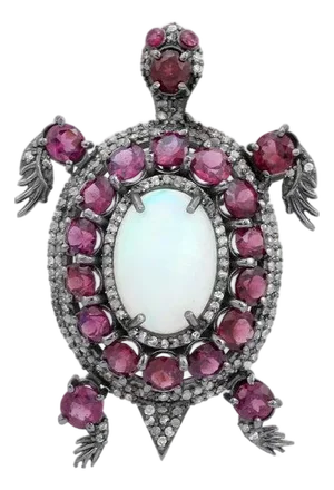 925 Sterling Silver Turtle Brooch Pin by Carat&her