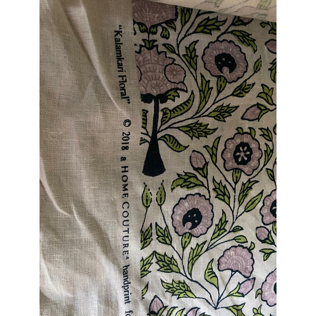 Traditional Quadrille Kalamkari Floral, Lavender Fabric - 4 Yards For Sale - Image 3 of 6