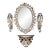 Vintage Ornate Gold Wall Mirror Set With Shelf and Candleholders For Sale