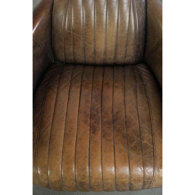 Cowhide Leather Aviator Club Armchair with Aluminium Finish For Sale - Image 6 of 13