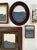 2020s "Porthole" Abstract Art in Oval Antique Frame, Small Seascape Painting Transitional Wall Art by JTS For Sale - Image 5 of 9
