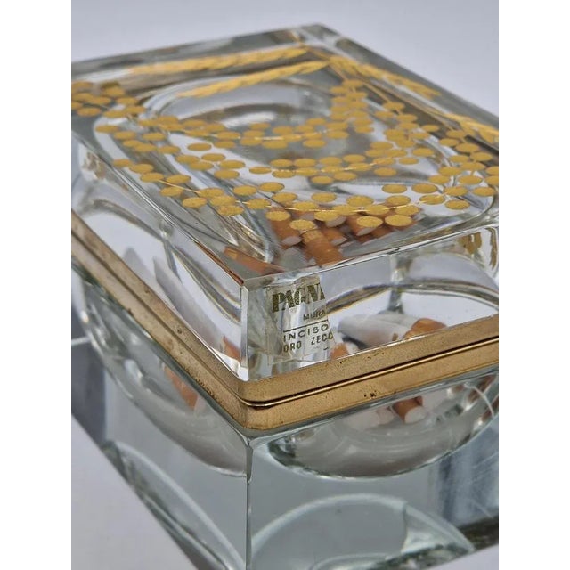 Exquisite vintage Murano glass cigarette case and lighter by Pagnin & Bon Murano, 24k gold, 1960s. Condition is perfect....