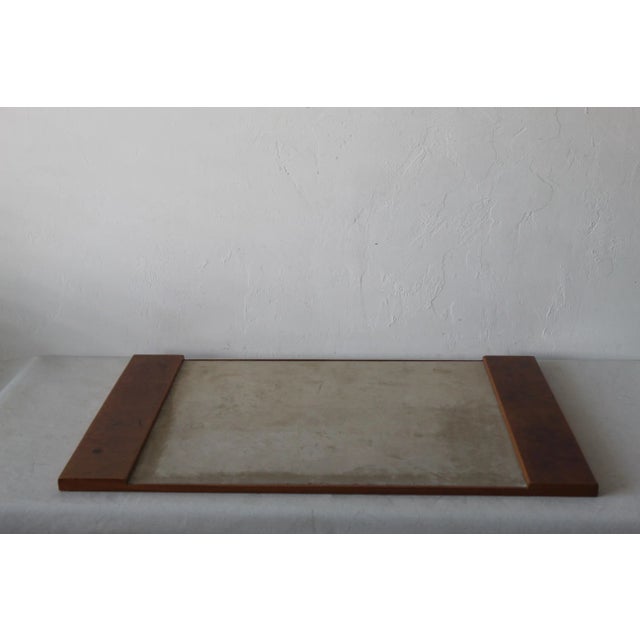 1970s Gucci Style Italian Burl Wood Desk Pad Pen Holder and Notepad Holder, 1970s Vintage For Sale - Image 5 of 11