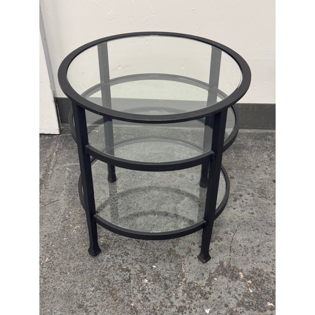 2010s Tanner Round Glass End Table For Sale - Image 5 of 12