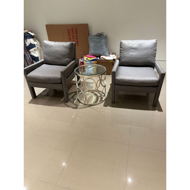 Textile Pair of Jayson Home Collection Modern Gray Lounge Chairs For Sale - Image 7 of 7