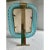 Mid-century modern luxury light-blue "torchon" murano glass picture frame in barovier style. solid detail in unaquered...
