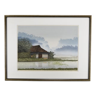 Shufu Miyamoto, Water Weeds at Hiroshima, 1984, Woodblock Print For Sale