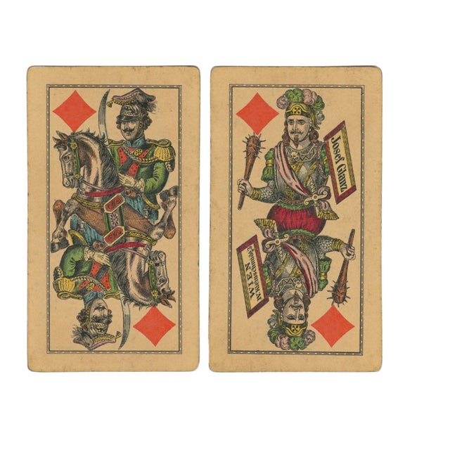 Victorian Antique Austrian Josef Glanz Industrie Und Glück Tarock Playing Cards, Vienna, Circa 1880s For Sale - Image 3 of 18