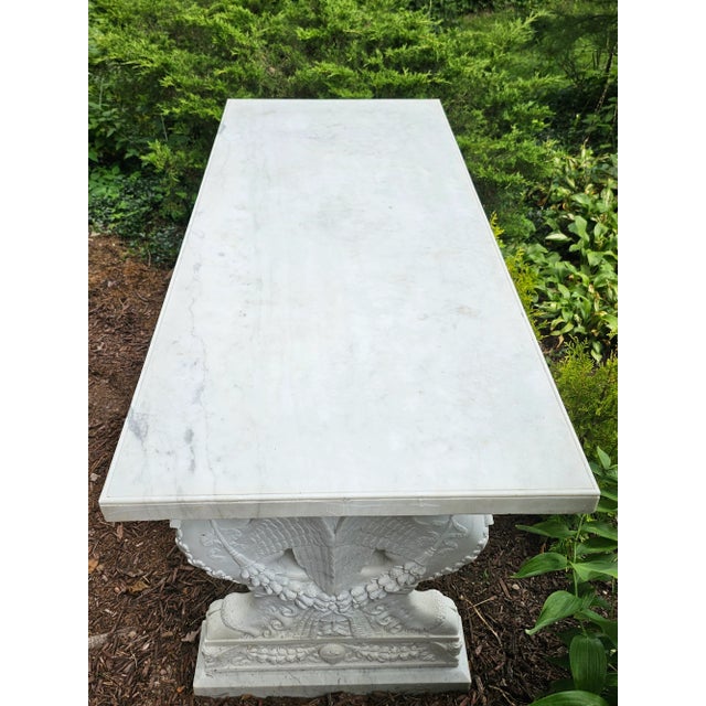 Early 20th Century Antique Carved Marble Garden or Center Table For Sale - Image 12 of 12